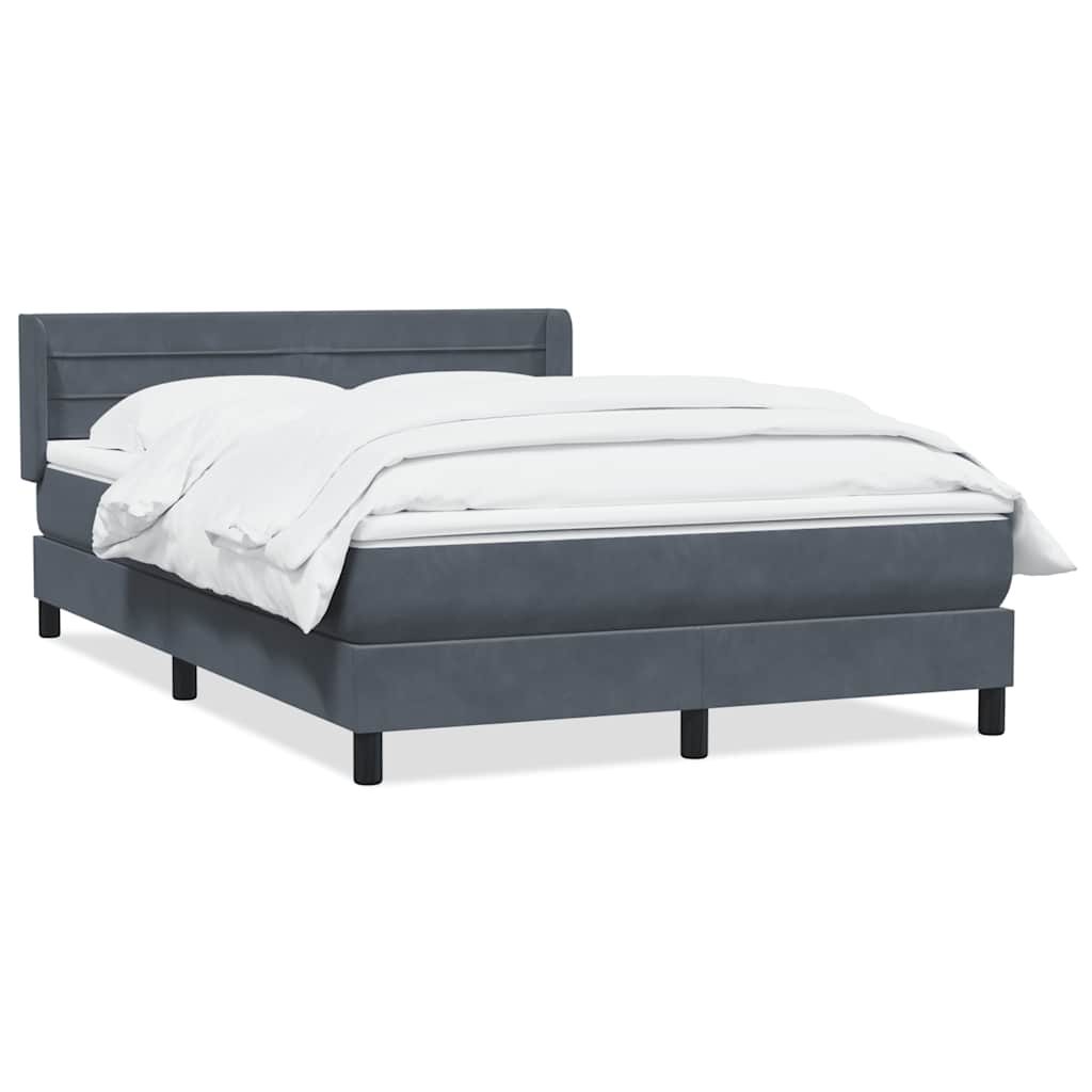 Boxspring met matras fluweel donkergrijs 160x210 cm