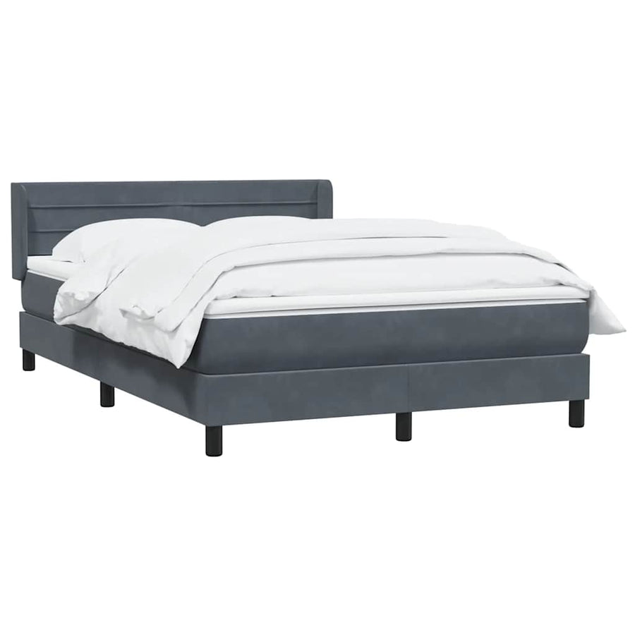 Boxspring met matras fluweel donkergrijs 160x210 cm
