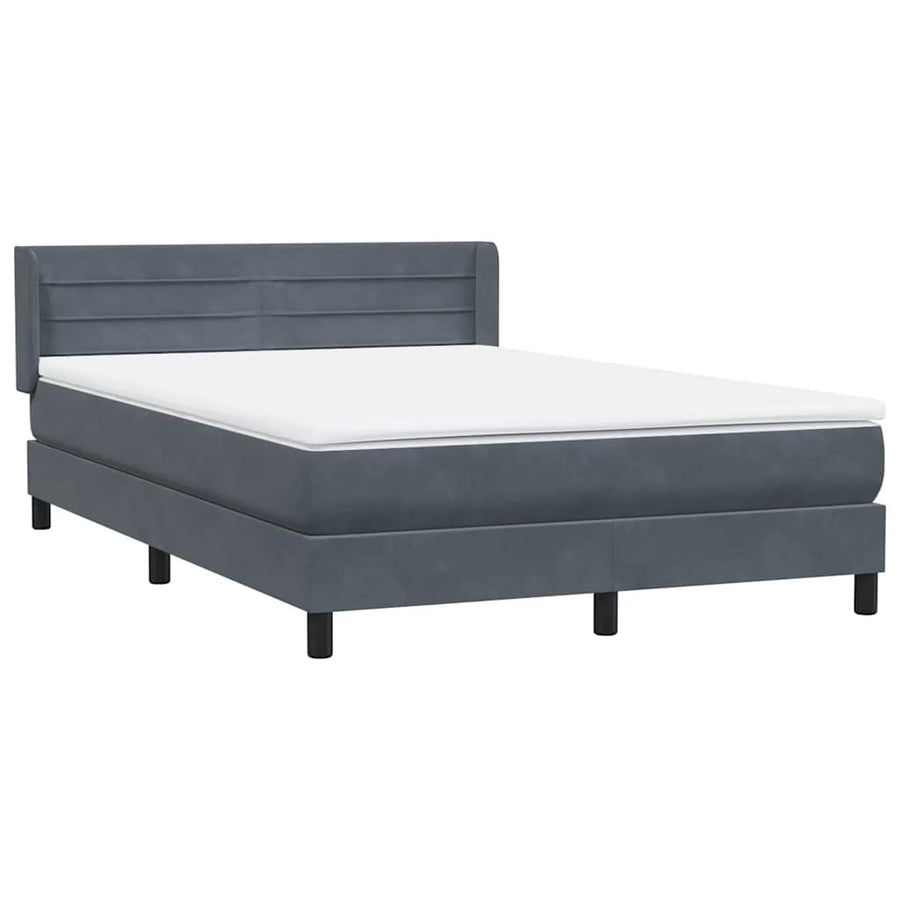 Boxspring met matras fluweel donkergrijs 160x210 cm