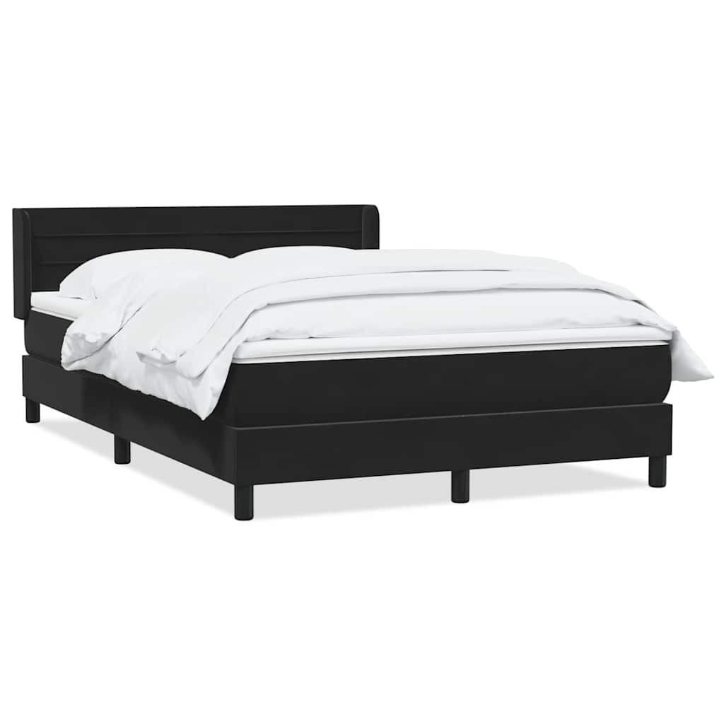 Boxspring met matras fluweel zwart 160x210 cm