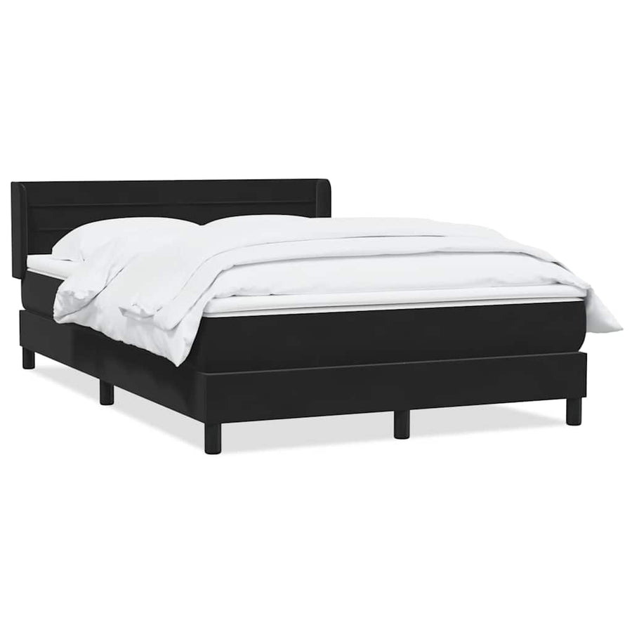 Boxspring met matras fluweel zwart 160x210 cm