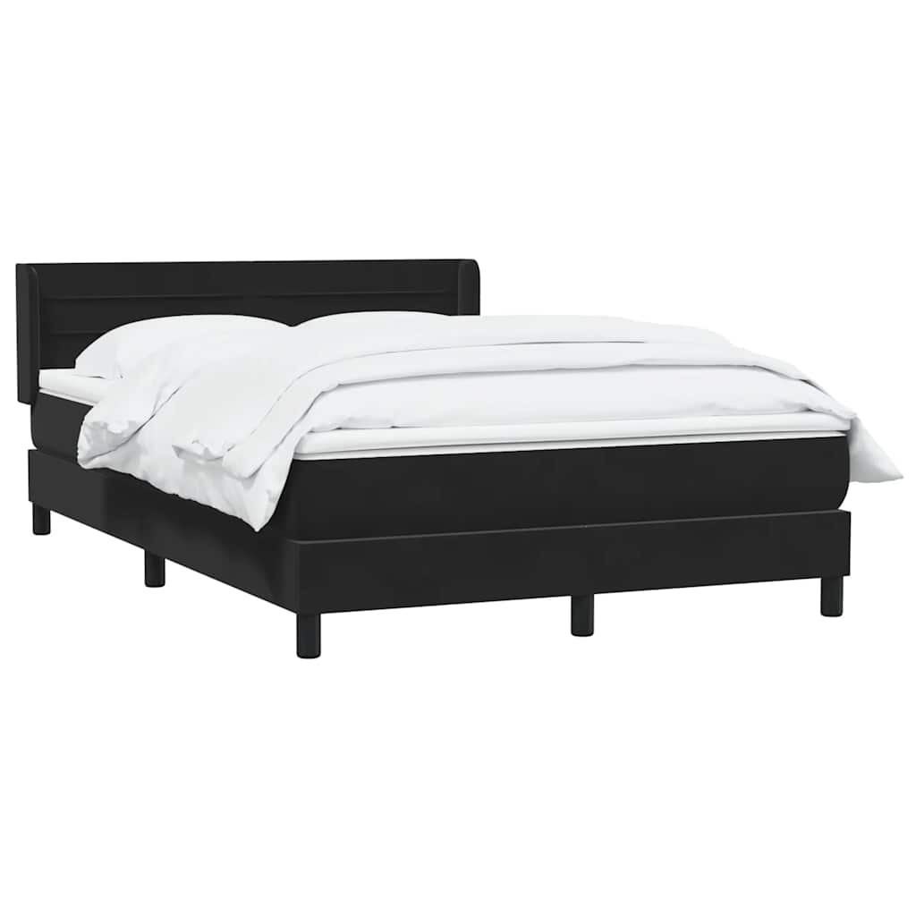 Boxspring met matras fluweel zwart 160x210 cm