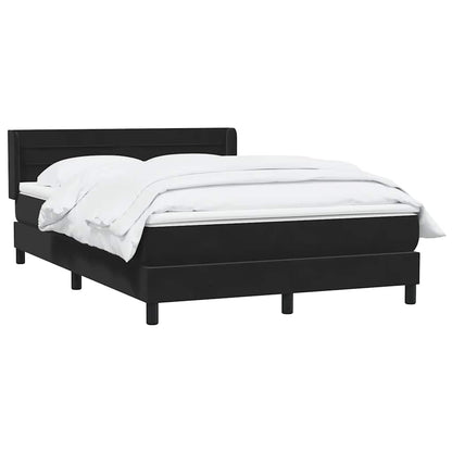 Boxspring met matras fluweel zwart 160x210 cm