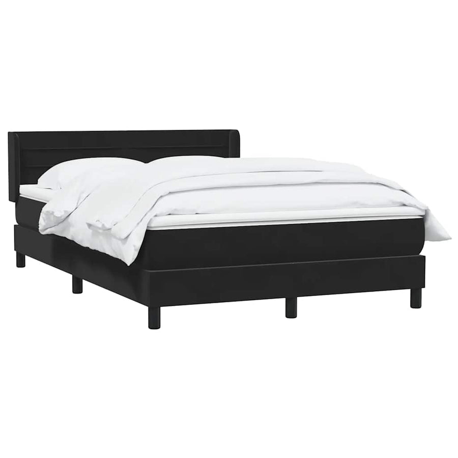 Boxspring met matras fluweel zwart 160x210 cm