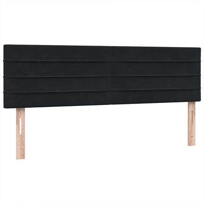 Boxspring met matras fluweel zwart 160x210 cm