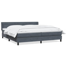 Boxspring met matras fluweel donkergrijs 180x210 cm