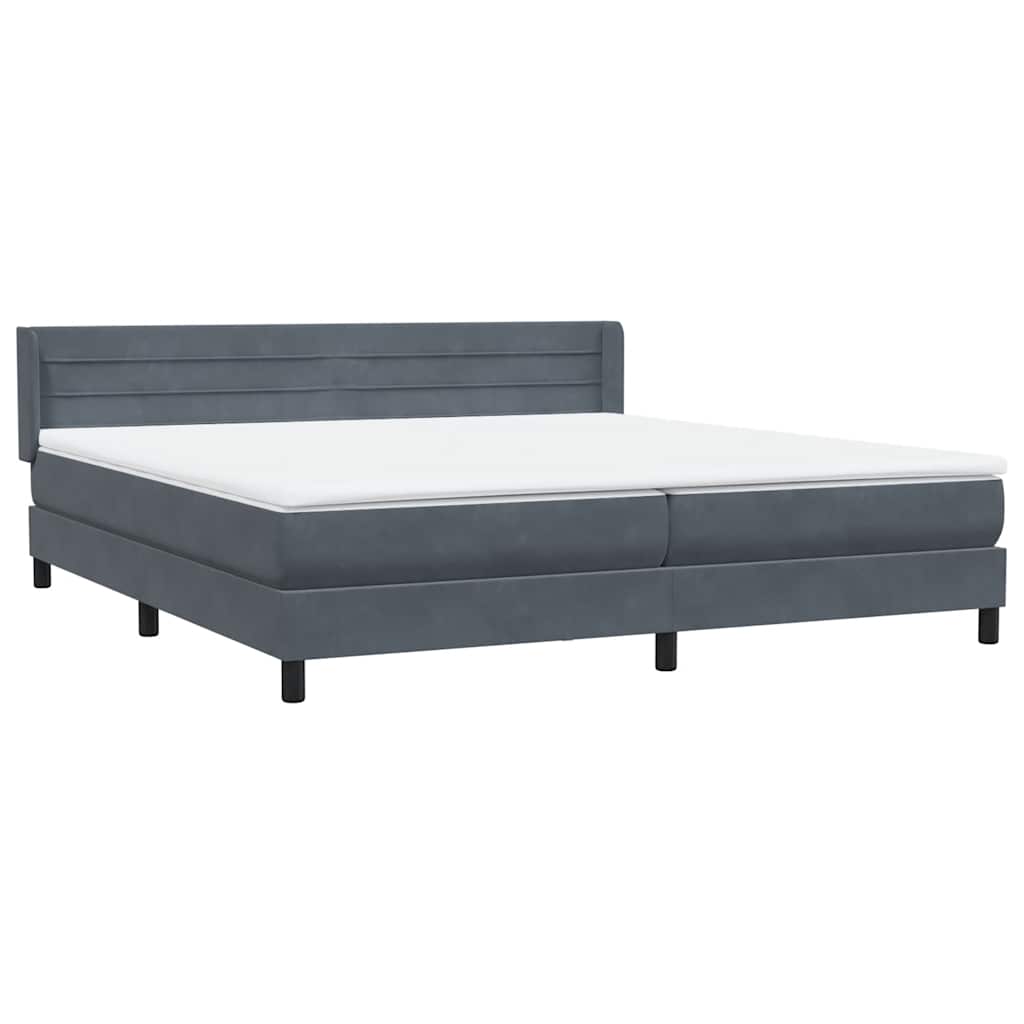 Boxspring met matras fluweel donkergrijs 180x210 cm