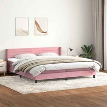 Boxspring met matras fluweel roze 180x210 cm