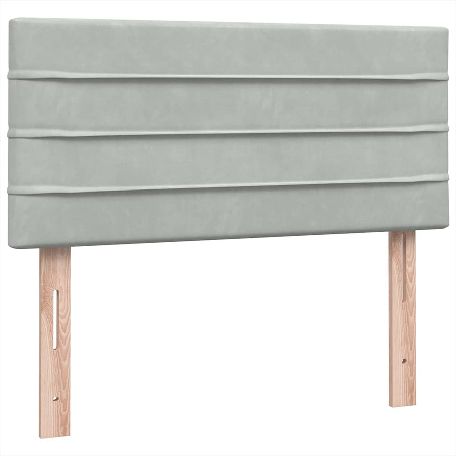 Boxspring met matras fluweel lichtgrijs 80x220 cm