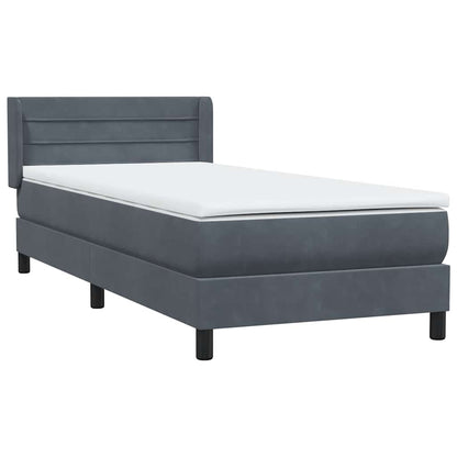 Boxspring met matras fluweel donkergrijs 80x220 cm