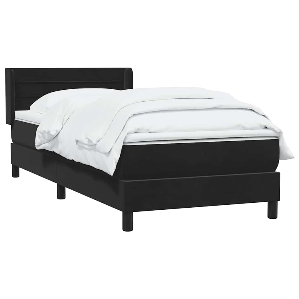 Boxspring met matras fluweel zwart 80x220 cm