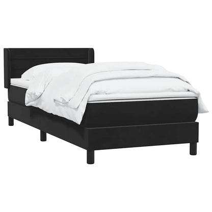 Boxspring met matras fluweel zwart 80x220 cm