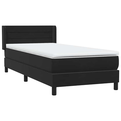 Boxspring met matras fluweel zwart 80x220 cm