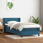 Boxspring bed 80x220 cm fluweel donkerblauw