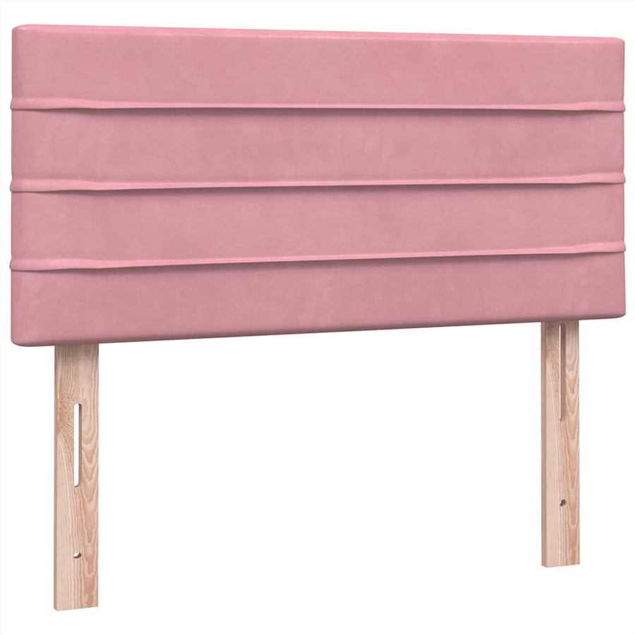 Boxspring met matras fluweel roze 80x220 cm