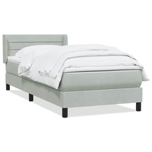 Boxspring met matras fluweel lichtgrijs 90x220 cm