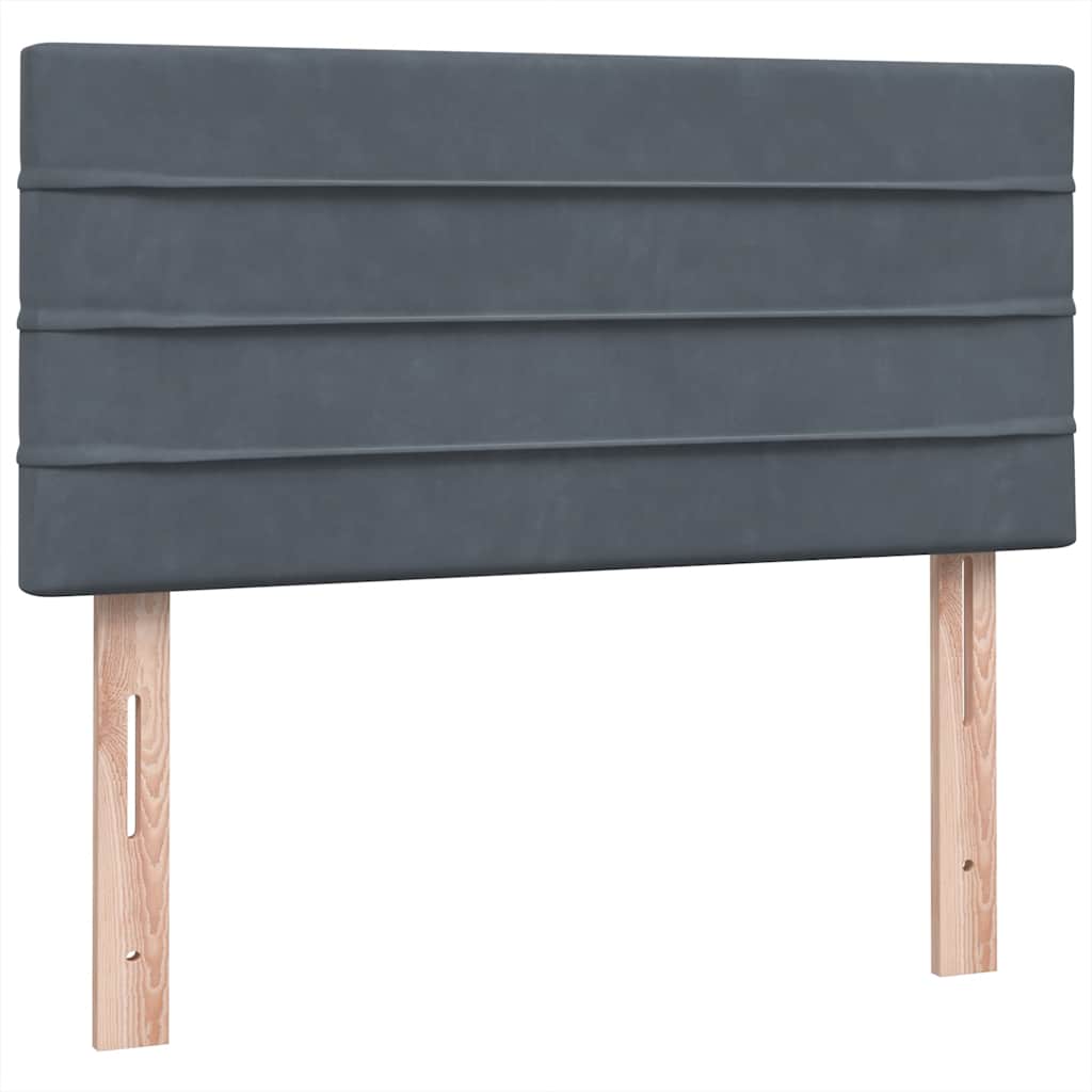 Boxspring met matras fluweel donkergrijs 90x220 cm