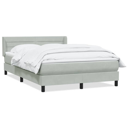 Boxspring met matras fluweel lichtgrijs 160x220 cm