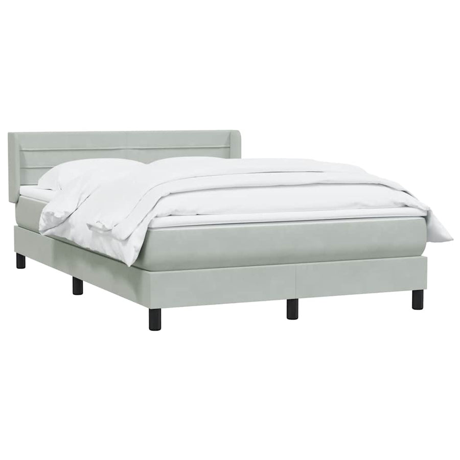 Boxspring met matras fluweel lichtgrijs 160x220 cm