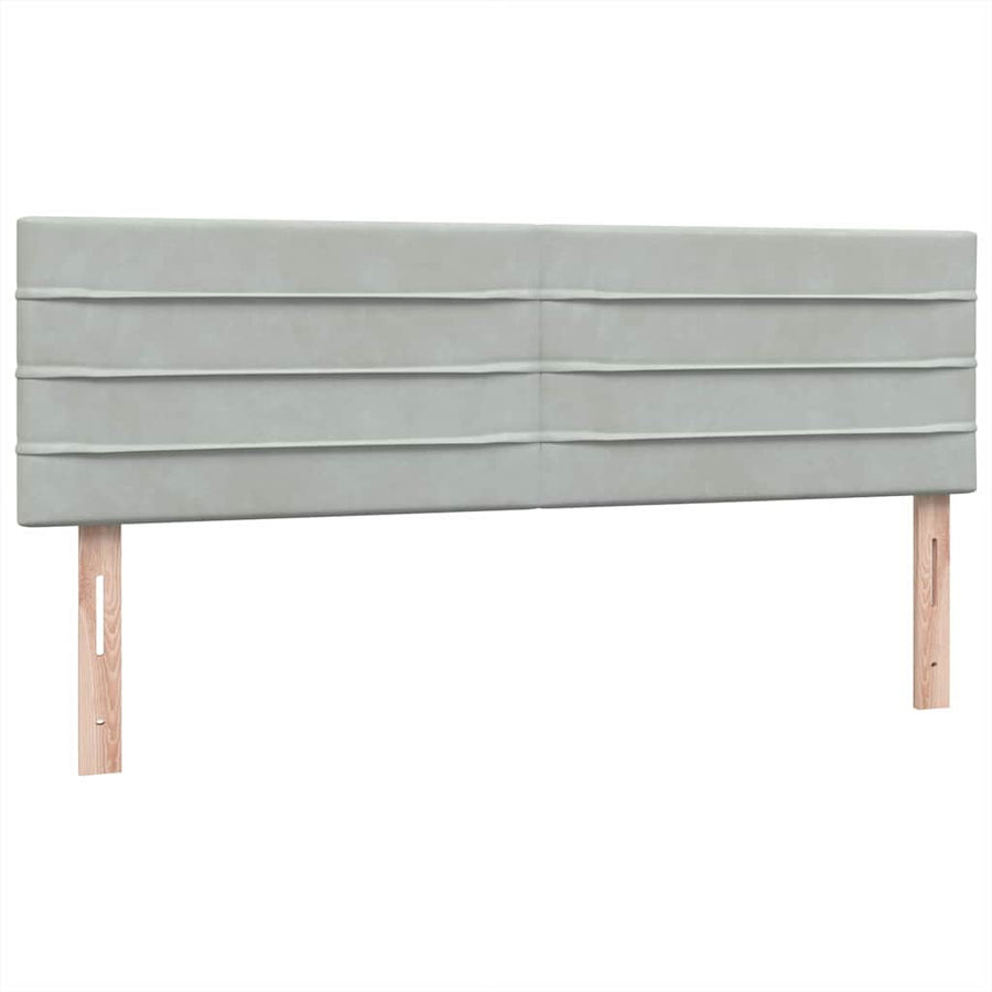 Boxspring met matras fluweel lichtgrijs 160x220 cm