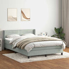 Boxspring 160x220 cm fluweel lichtgrijs