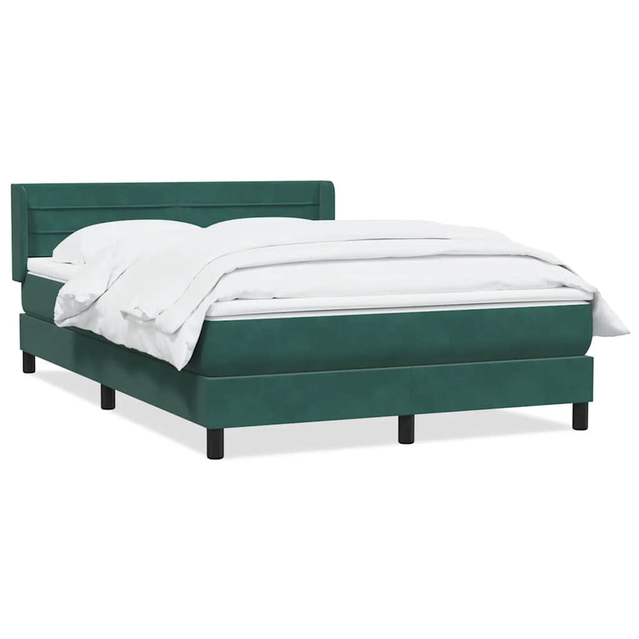 Boxspring met matras fluweel donkergroen 160x220 cm