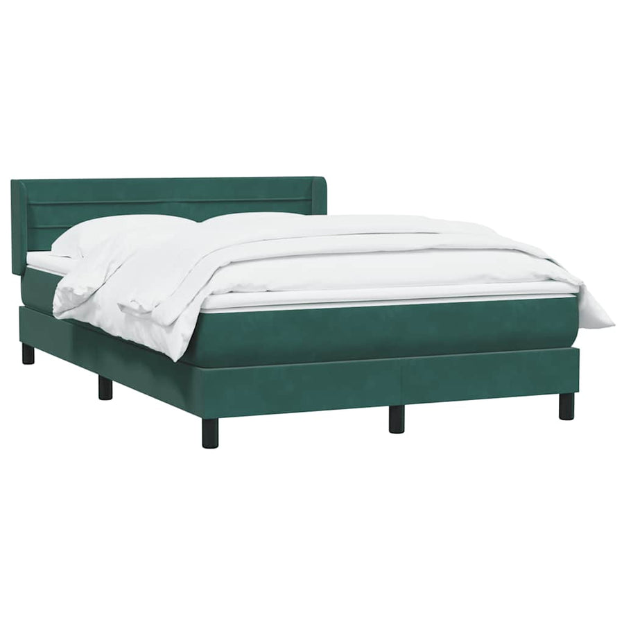 Boxspring met matras fluweel donkergroen 160x220 cm