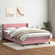 Boxspring met matras 160x220 cm fluweel roze
