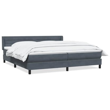 Boxspring met matras fluweel donkergrijs 180x220 cm