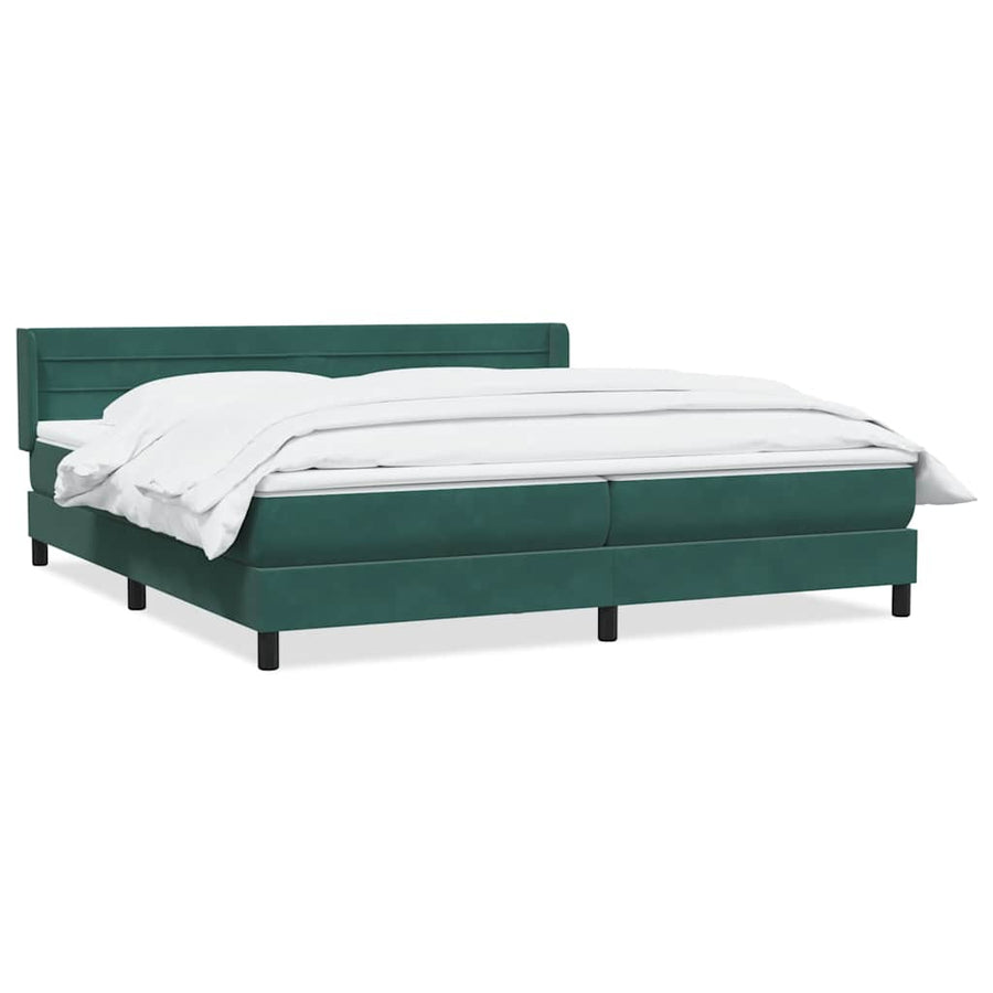 Boxspring Met Matras Fluweel 180 x 220 cm Donkergroen