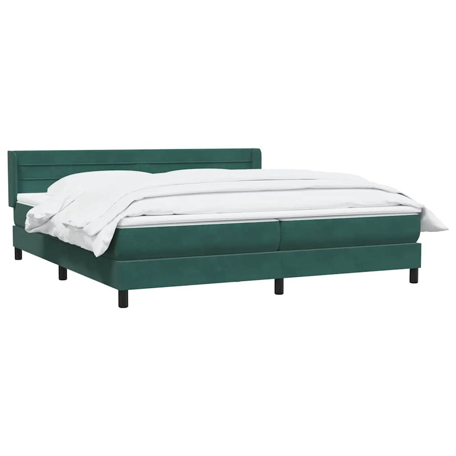 Boxspring Met Matras Fluweel 180 x 220 cm Donkergroen
