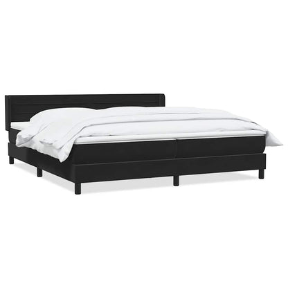 Boxspring met matras fluweel zwart 200x220 cm