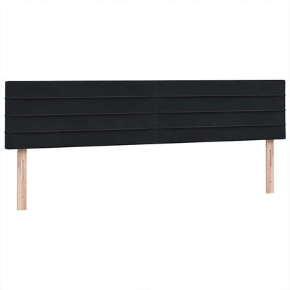 Boxspring met matras fluweel zwart 200x220 cm