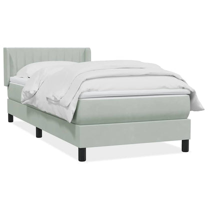 Boxspring met matras fluweel lichtgrijs 80x210 cm