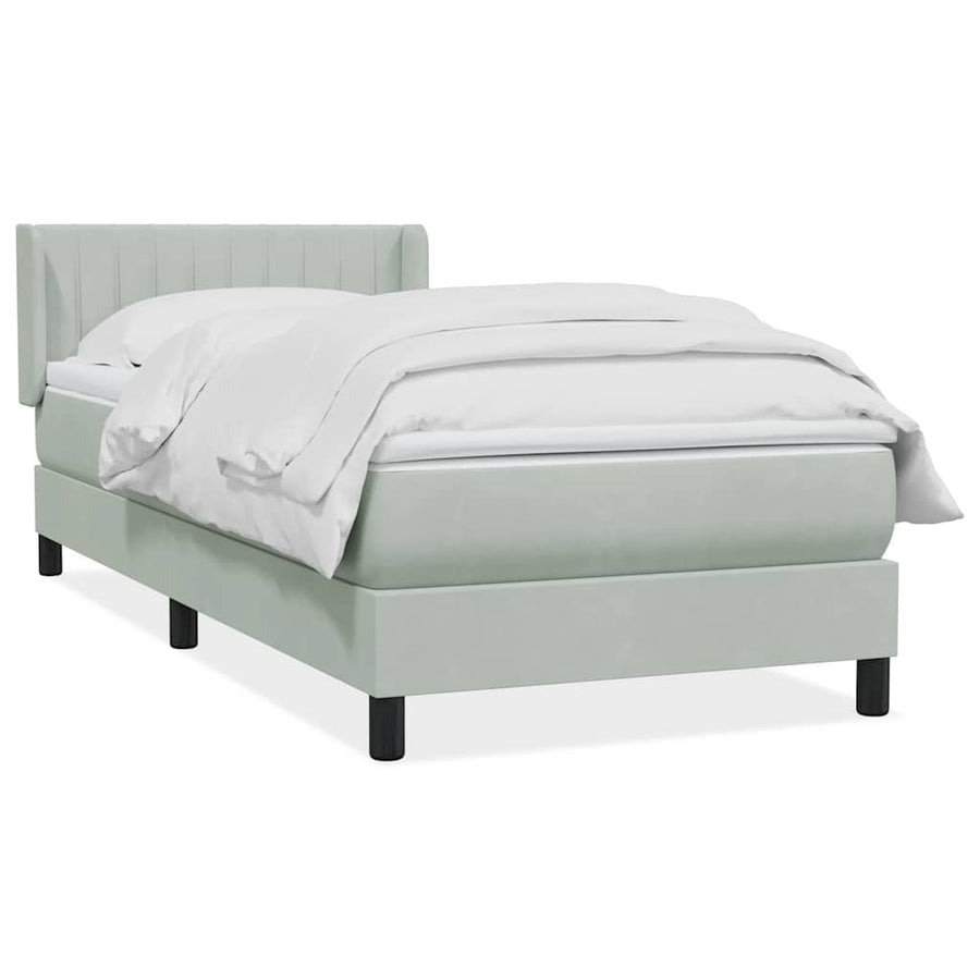 Boxspring met matras fluweel lichtgrijs 80x210 cm