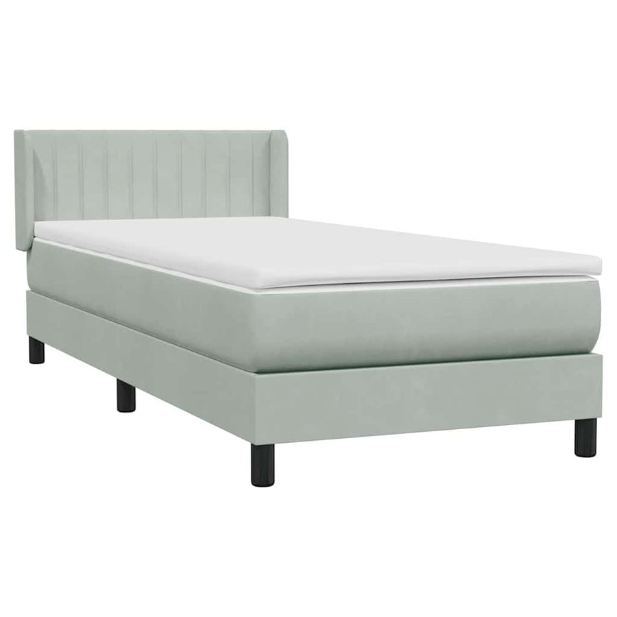 Boxspring met matras fluweel lichtgrijs 80x210 cm
