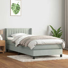 Boxspring 80x210 cm fluweel lichtgrijs met matras