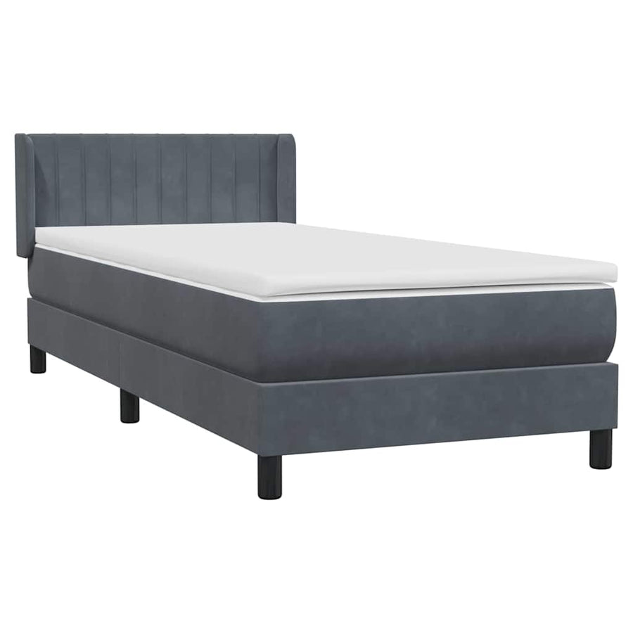 Boxspring met matras fluweel donkergrijs 80x210 cm