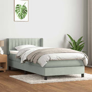 Boxspring 90x210 cm lichtgrijs fluweel