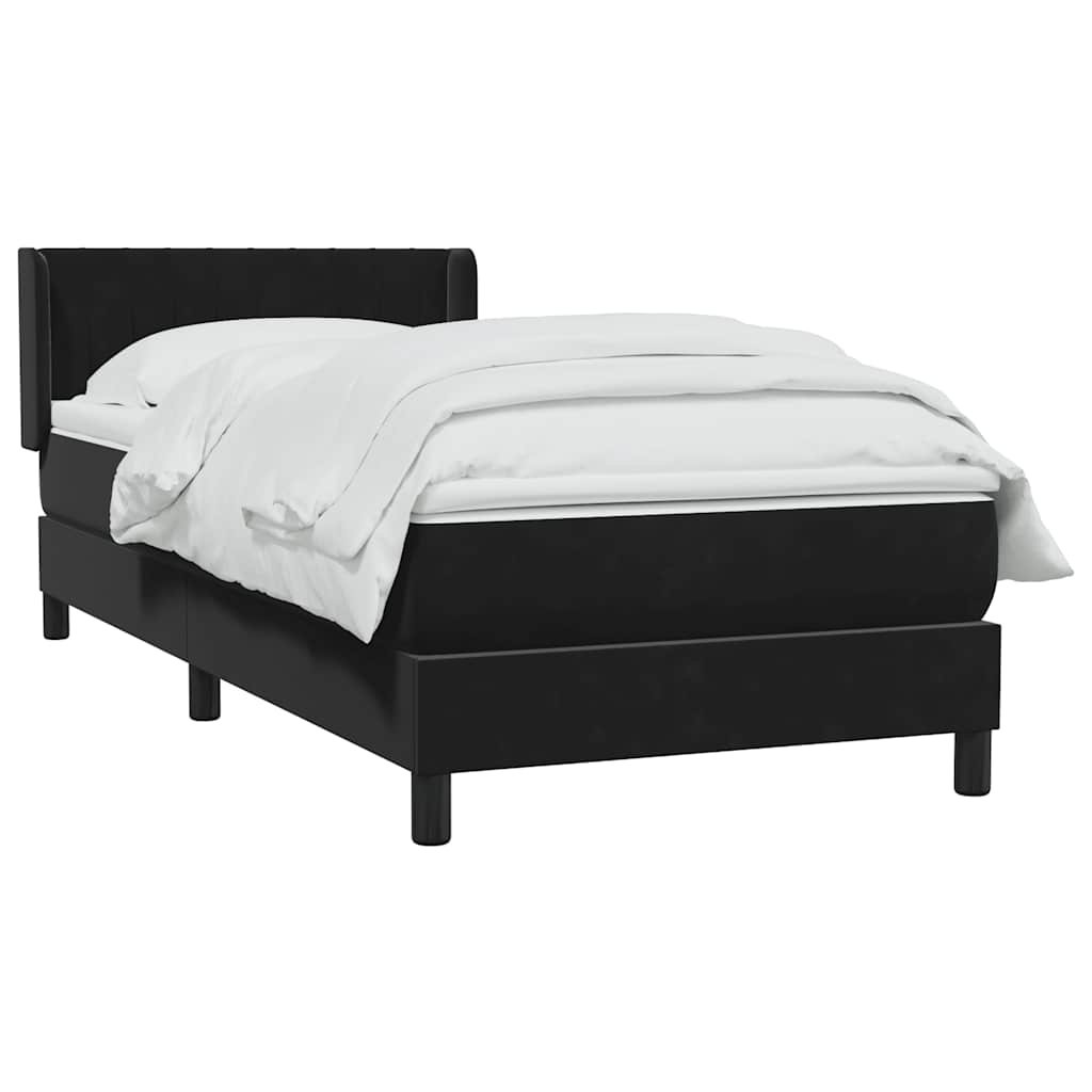 Boxspring met matras fluweel zwart 90x210 cm