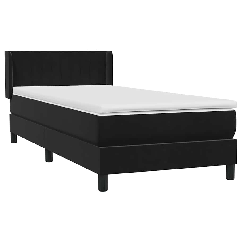Boxspring met matras fluweel zwart 90x210 cm