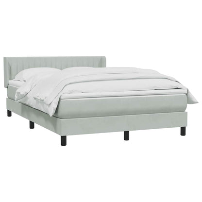 Boxspring met matras fluweel lichtgrijs 160x210 cm