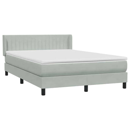 Boxspring met matras fluweel lichtgrijs 160x210 cm