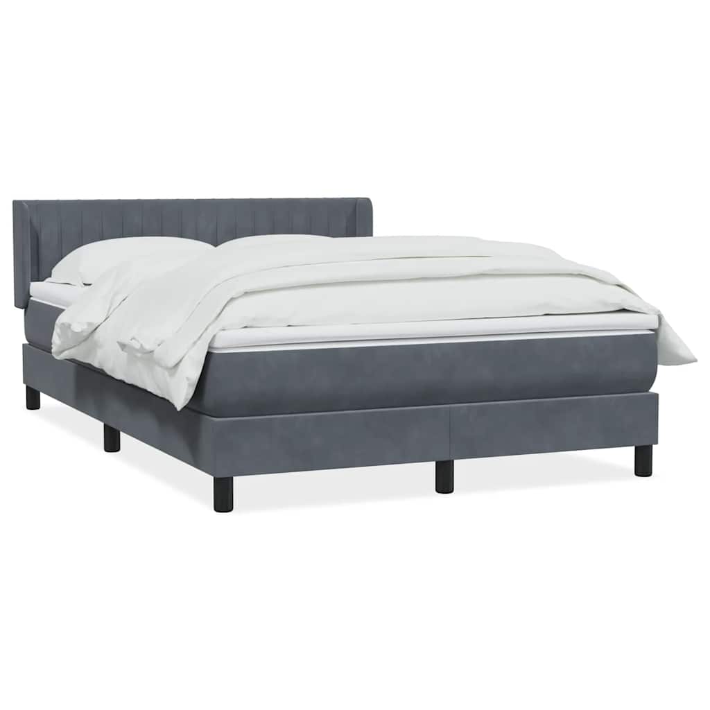 Boxspring met matras fluweel donkergrijs 160x210 cm