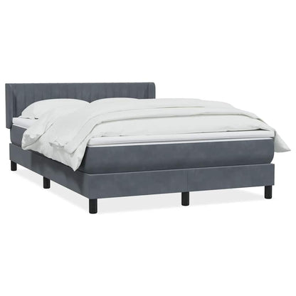 Boxspring met matras fluweel donkergrijs 160x210 cm