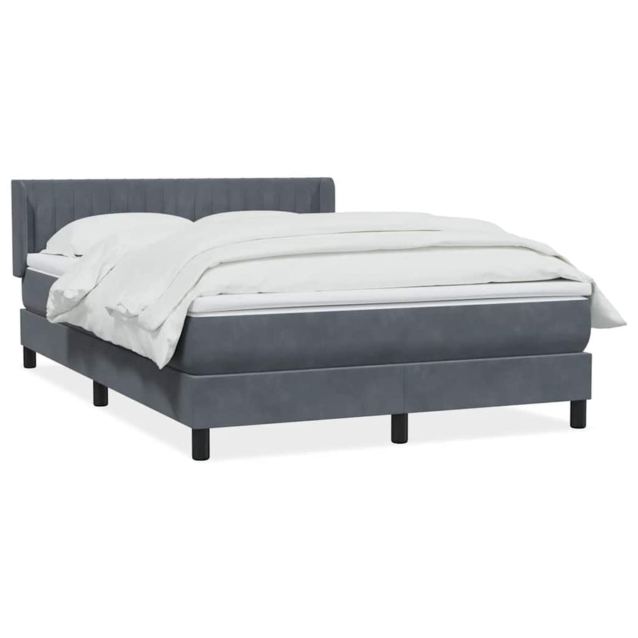 Boxspring met matras fluweel donkergrijs 160x210 cm