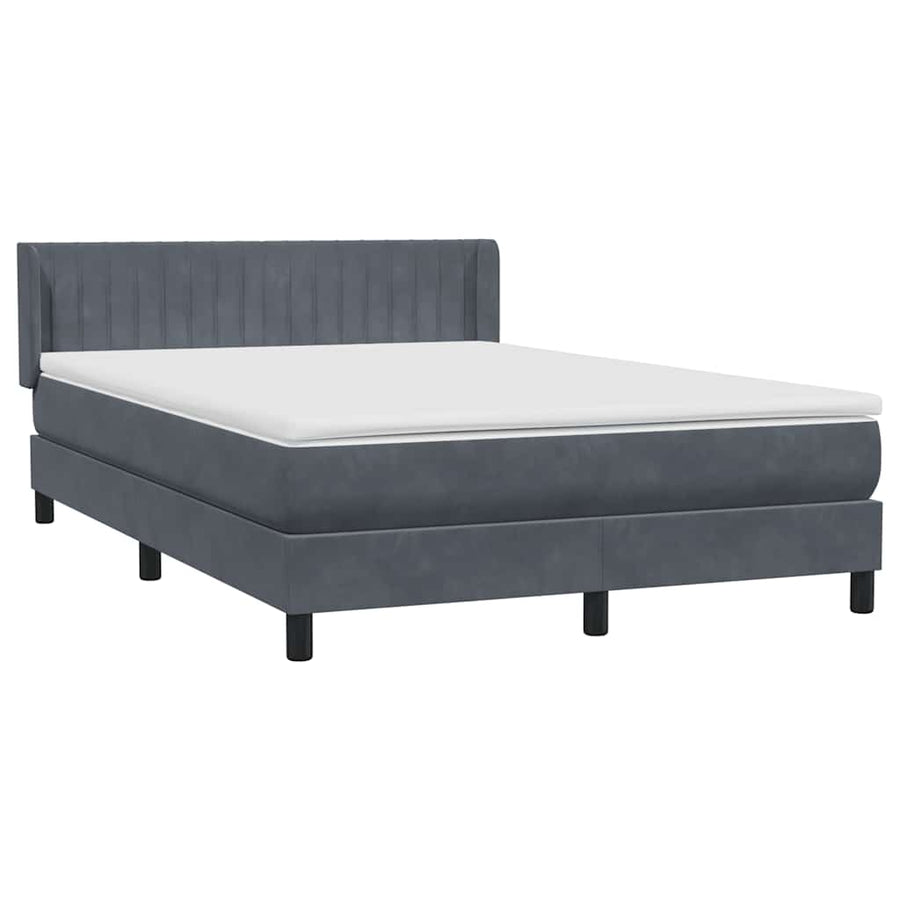 Boxspring met matras fluweel donkergrijs 160x210 cm