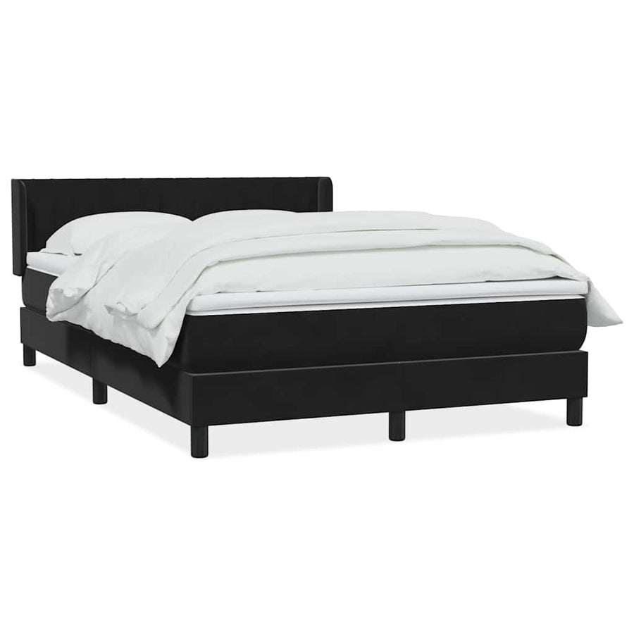 Boxspring met matras fluweel zwart 160x210 cm
