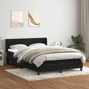 Boxspring bed met matras 160x210 cm zwart fluweel