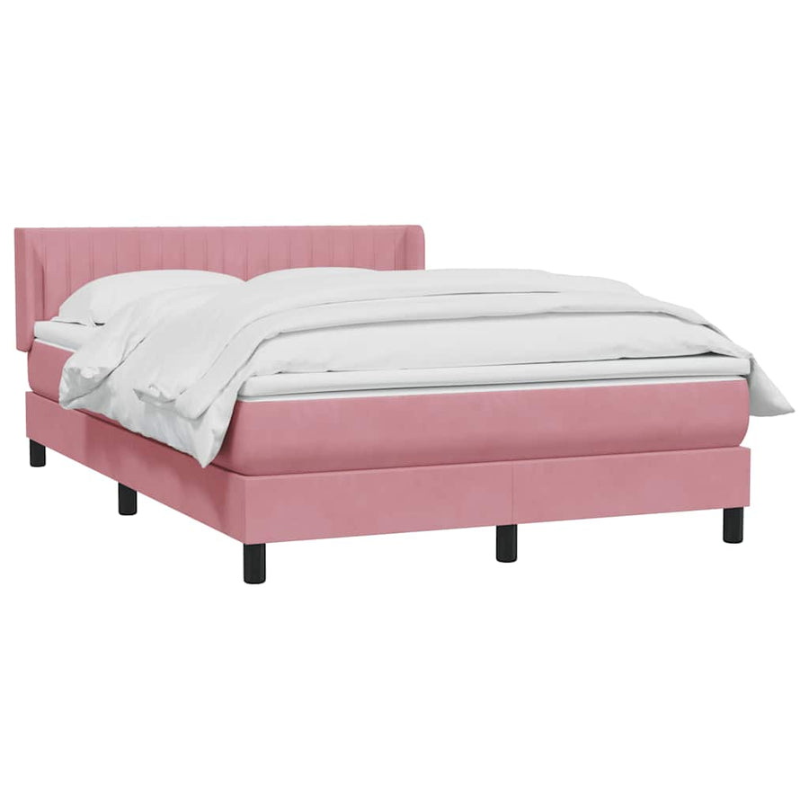 Boxspring met matras fluweel roze 160x210 cm